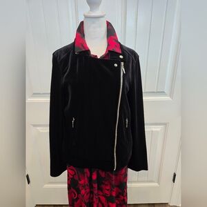 Nygard Black Velvet Moto Jacket, Medium